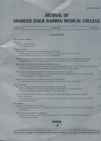 Image of Shaheed Ziaur Rahman Medical College Journal